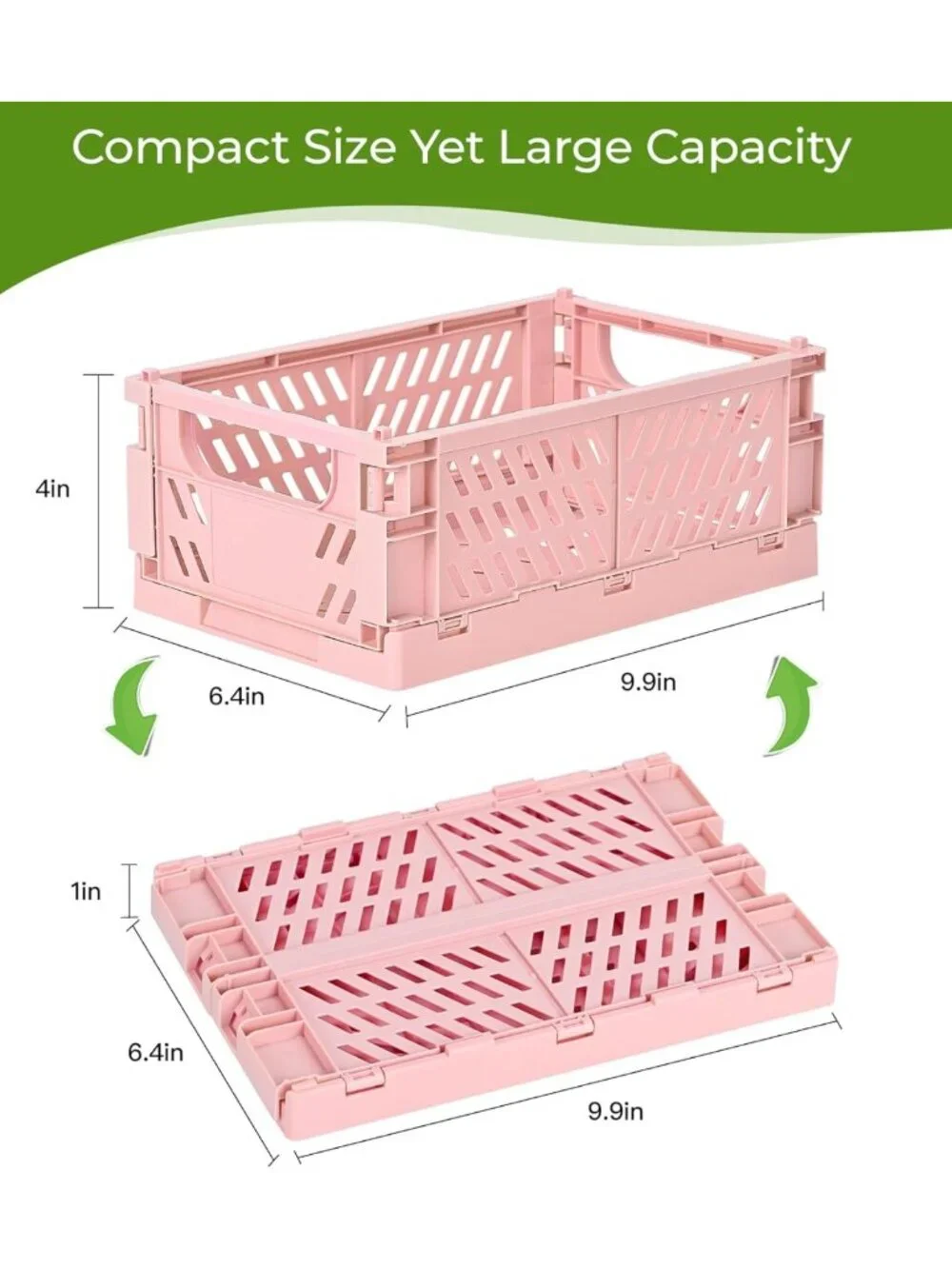 4-Pack Collapsible Pastel Storage Baskets - Mini Organizing Bins for Home